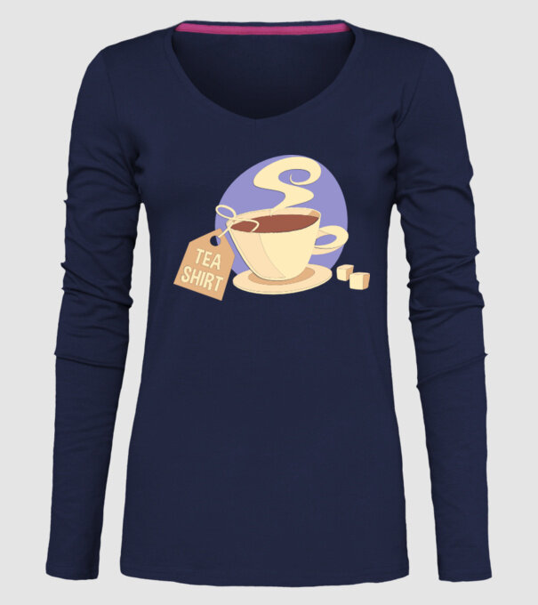 Teashirt model albastru închis pe tricou