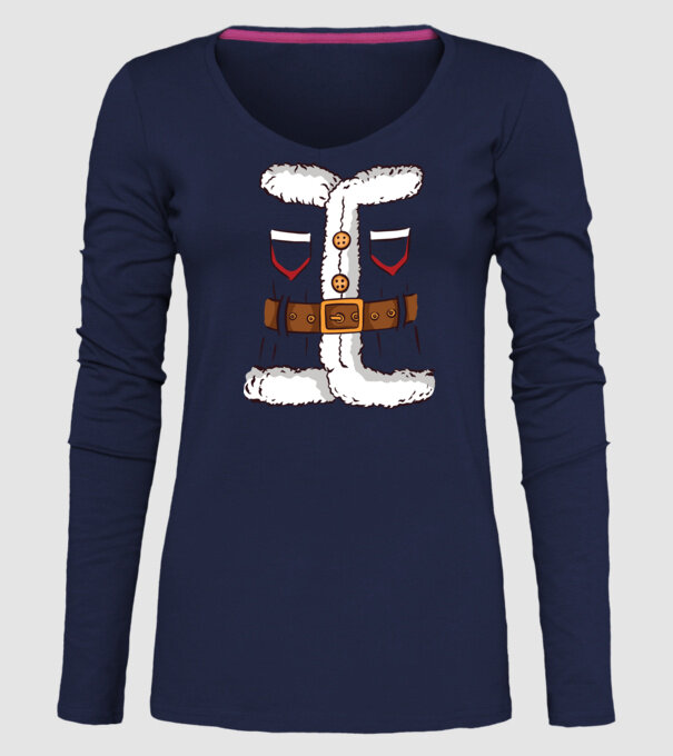 Moș Crăciun Costum model albastru închis pe tricou