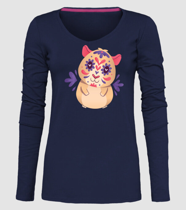 Porcușor de Guineea model albastru închis pe tricou