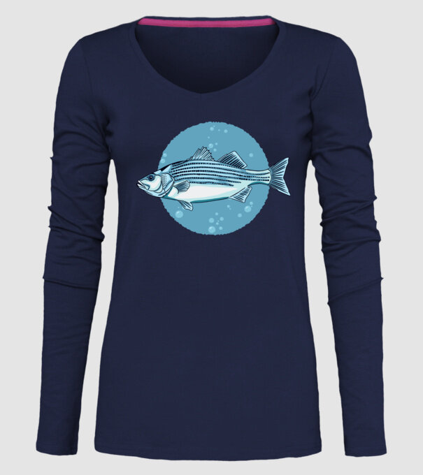 Biban de mare model albastru închis pe tricou