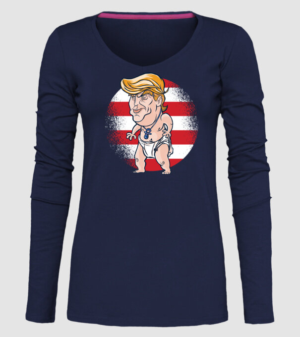 Trump Baby tricou amuzant model albastru închis pe tricou