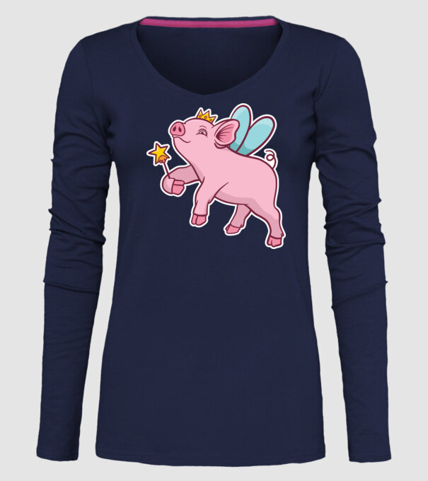 Porcușor zână model albastru închis pe tricou