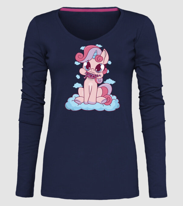 Unicorn cu bomboane model albastru închis pe tricou