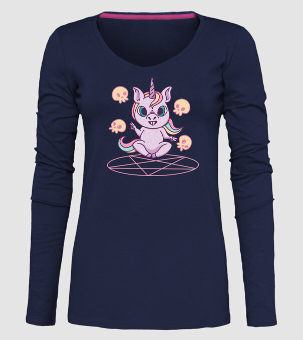 Unicorn invocare model albastru închis pe tricou