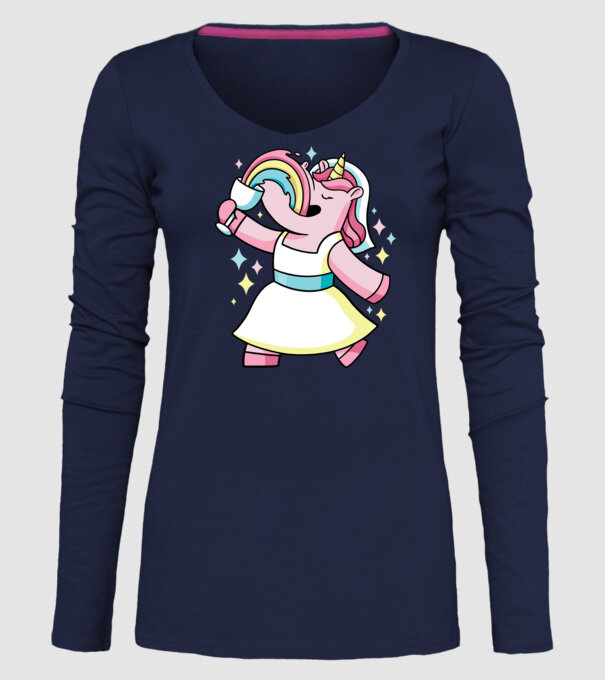 Unicorn Mireasă model albastru închis pe tricou