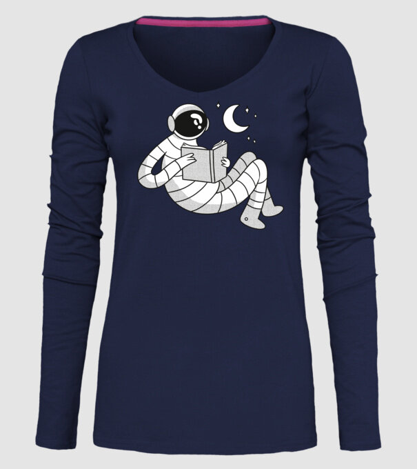 Lectură Astronaut model albastru închis pe tricou