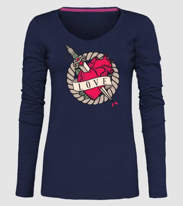 Fire and Ice model albastru închis pe tricou