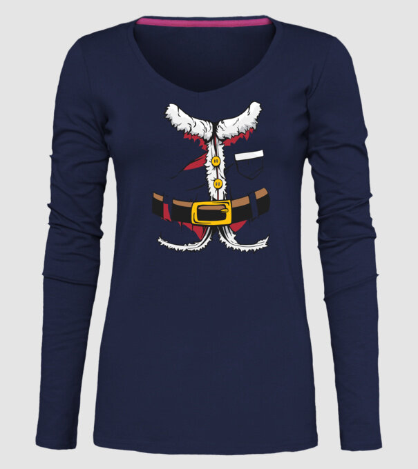 Costum amuzant Moș Crăciun - costum pentru Crăciun model albastru închis pe tricou