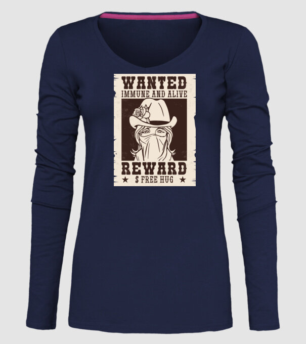 Afiș Wanted - Îmbrățișări gratuite model albastru închis pe tricou