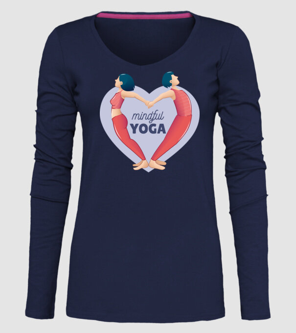 Dragoste Yoga - tricou Yoga model albastru închis pe tricou