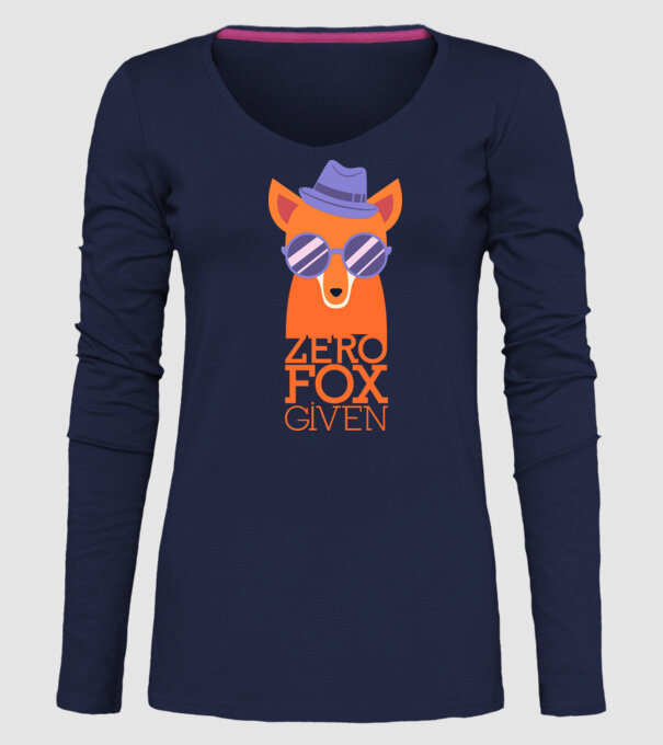 Zero Fox Given model albastru închis pe tricou