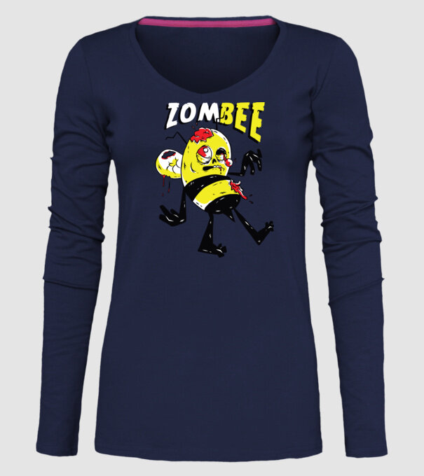 Zombee Albină Zombie model albastru închis pe tricou