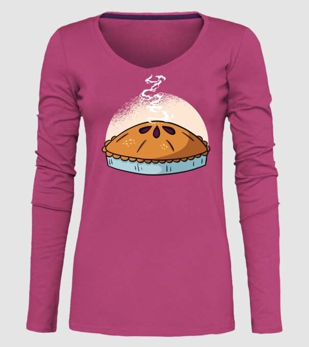 Plăcintă cu mere model roz pe tricou