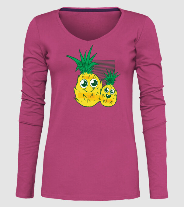 Familie Ananas model roz pe tricou