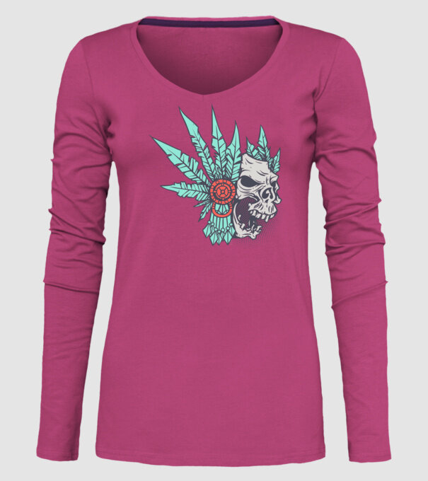 Ancient Skull model roz pe tricou