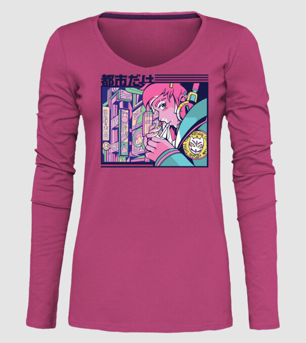 Anime Țigaretă model roz pe tricou