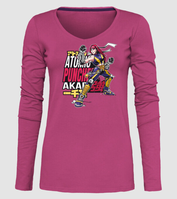 Anime fată Războinic model roz pe tricou