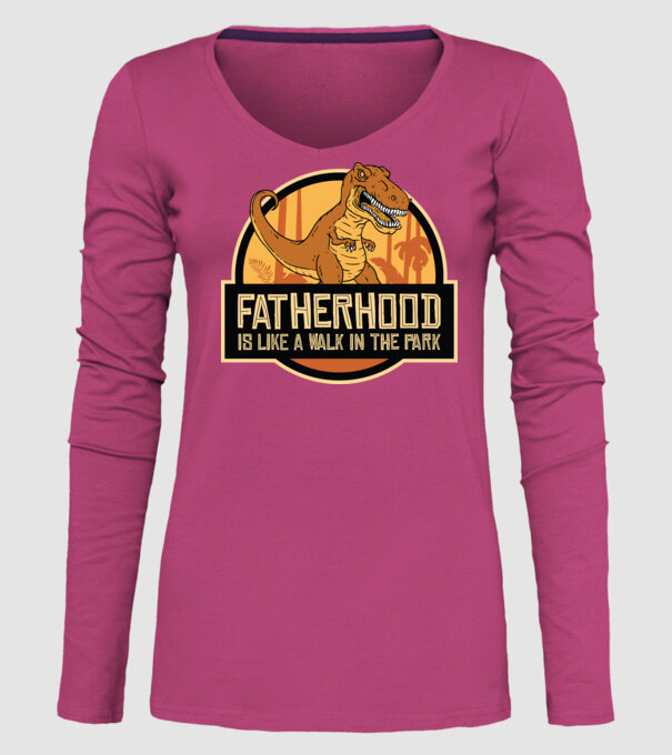 A fi tată - E ca o plimbare în Parcul Dinozaurilor model roz pe tricou