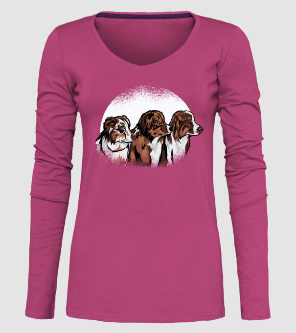 Câine ciobănesc Australian model roz pe tricou
