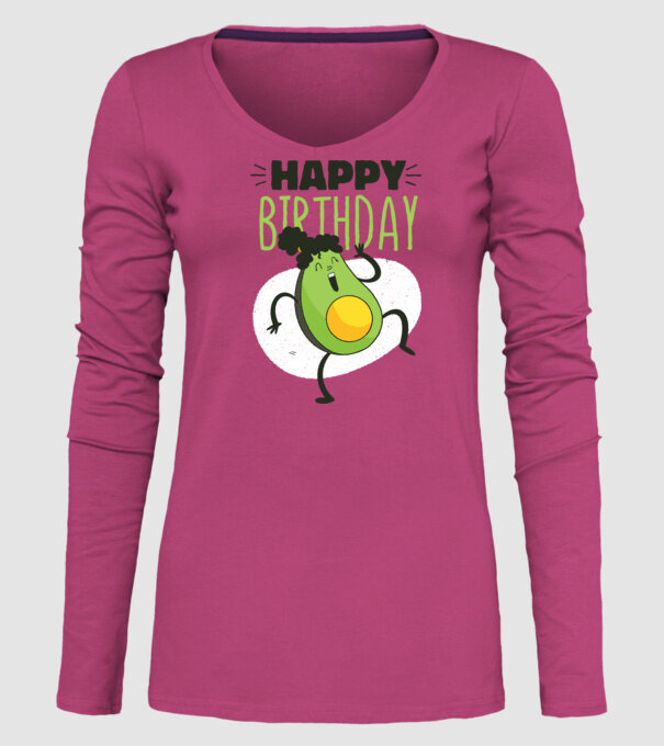 Avocado La mulți ani model roz pe tricou