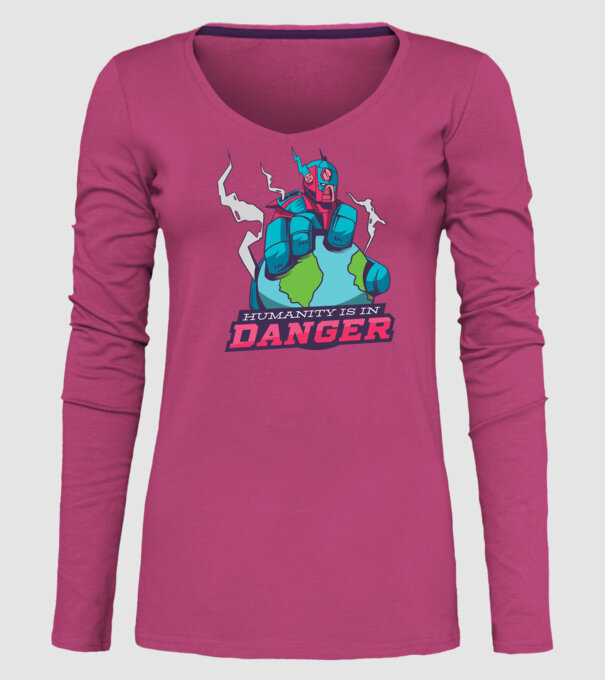 Omenirea în pericol model roz pe tricou