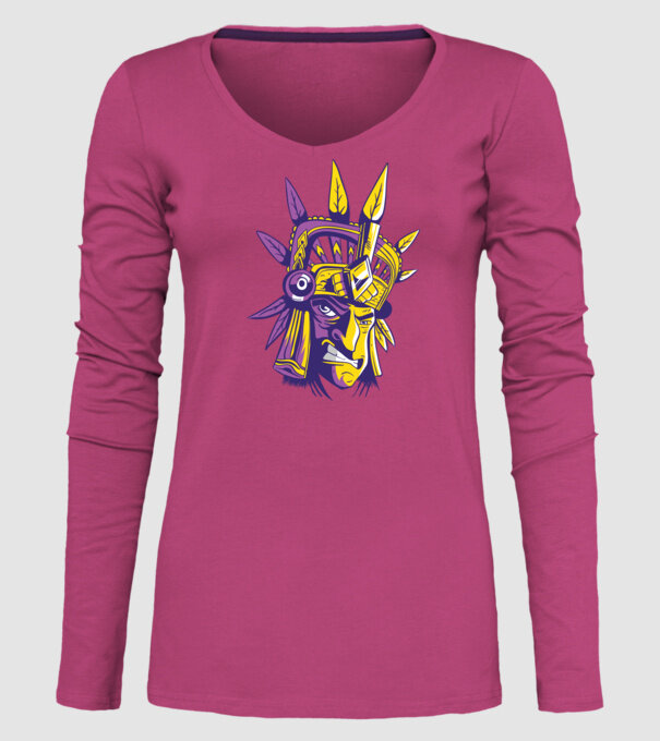 Războinic Aztec model roz pe tricou