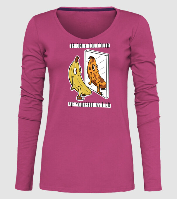 Oglindă Banană model roz pe tricou