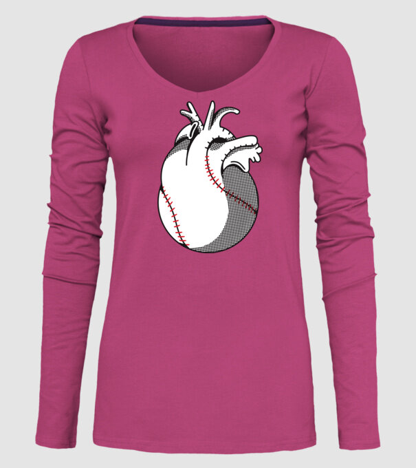 Inimă Baseball model roz pe tricou