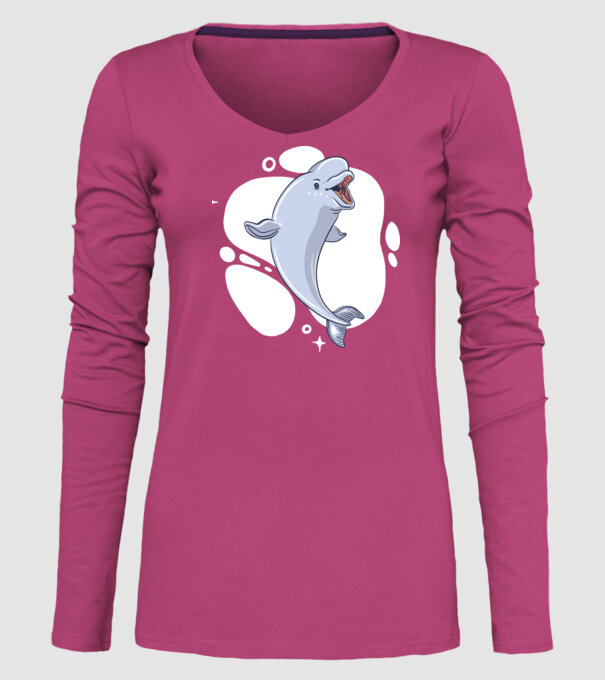 Balenă Beluga model roz pe tricou