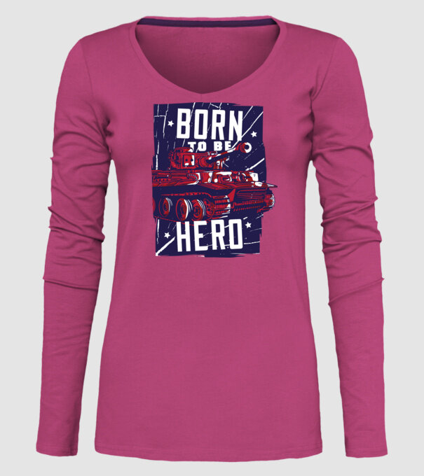 Born To be A Hero cu tanc model roz pe tricou