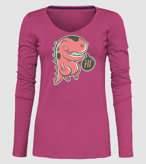 Dinozaur drăguț model roz pe tricou