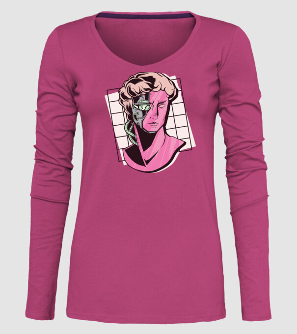 Statuie Cyborg model roz pe tricou