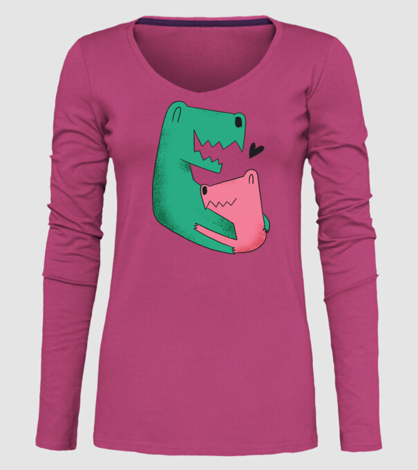 Dinozaur Tată Fiu model roz pe tricou