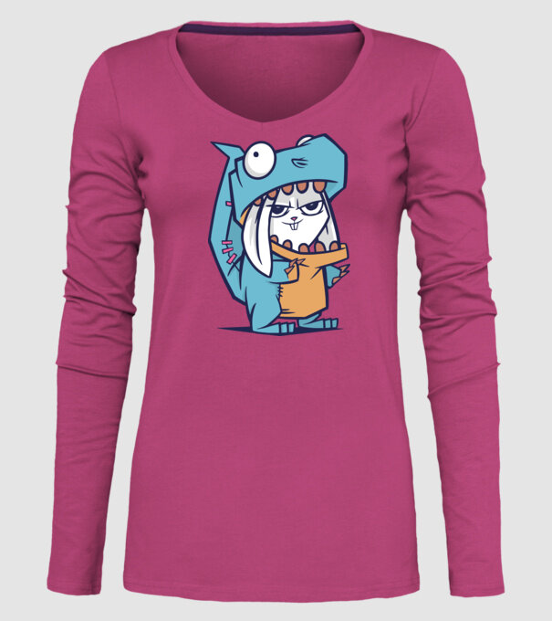 Costum de dinozaur model roz pe tricou