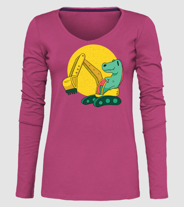 Excavator dinozaur model roz pe tricou