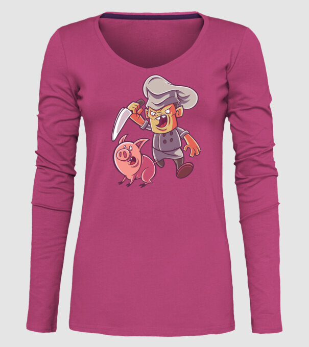 Sacrificare porc Măcelar model roz pe tricou