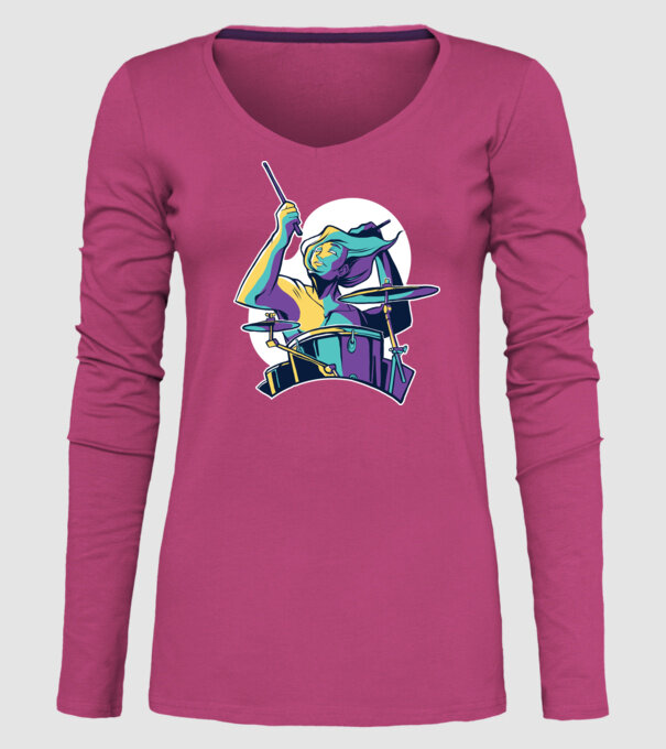Baterist model roz pe tricou