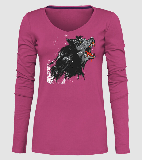 Urlet de lup model roz pe tricou