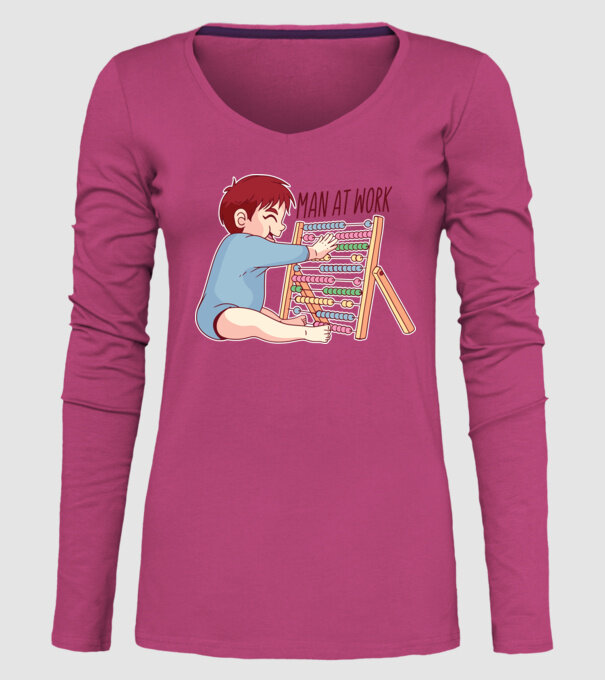 Bărbat la lucru tricou amuzant model roz pe tricou