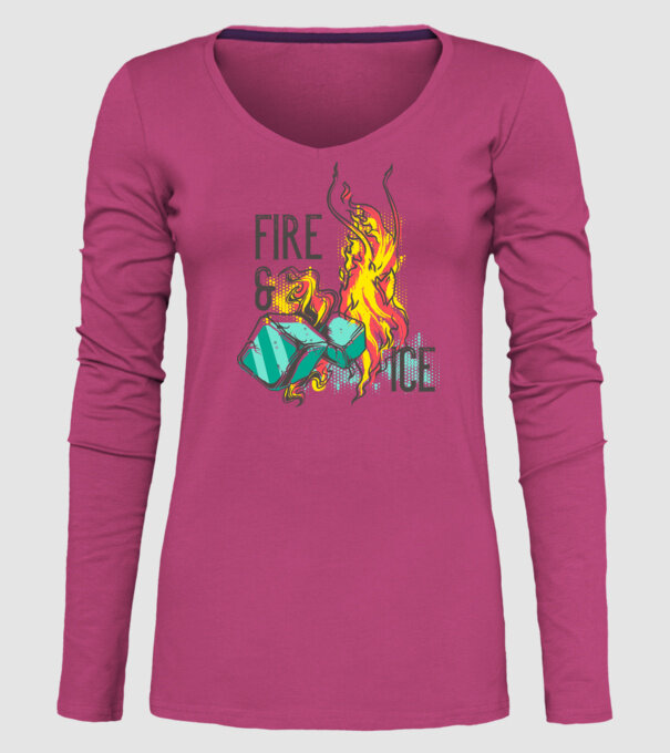 Fire and Ice model roz pe tricou