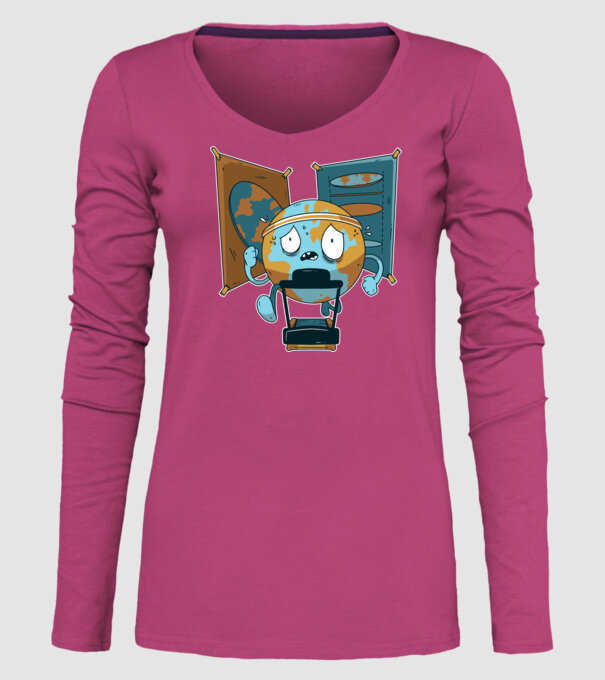 Pământ vs Pământ plat model roz pe tricou