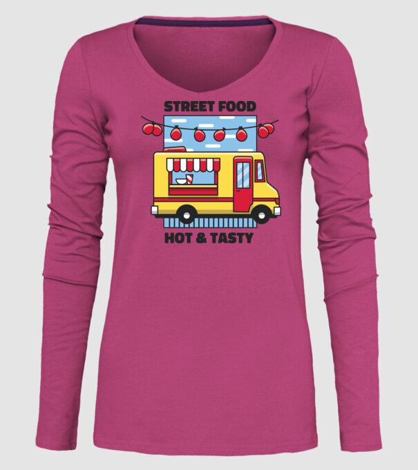 Foodtruck model roz pe tricou