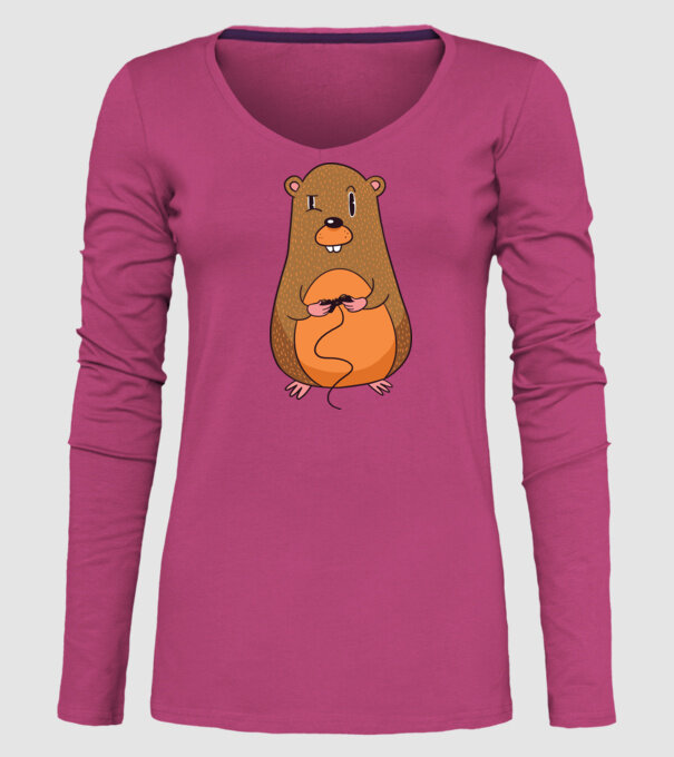 Hamster Gamer model roz pe tricou