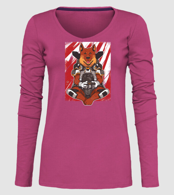 Gamer Ciobănesc german Apex model roz pe tricou
