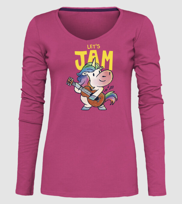 Unicorn cu chitara model roz pe tricou