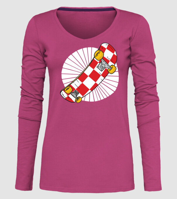 Skateboard model roz pe tricou