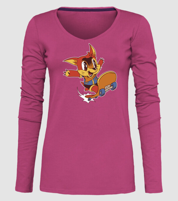 Veveriță Skateboarder model roz pe tricou
