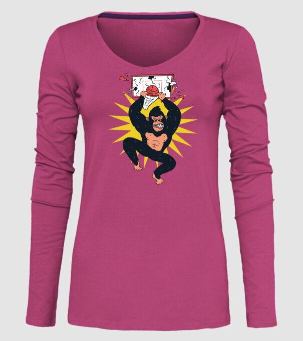 Gorilă baschet model roz pe tricou