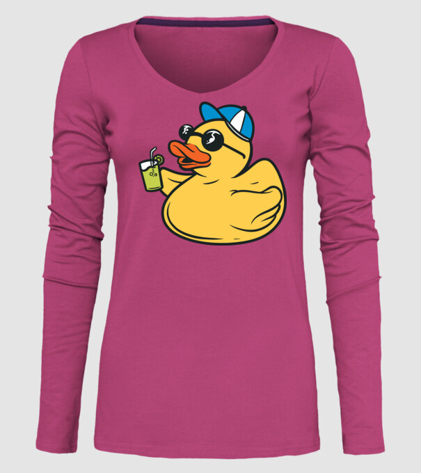 rățușcă de cauciuc Vacanță model roz pe tricou