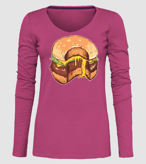 Hamburger model roz pe tricou